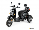 Veleco ZT63 Seniorenmobil, Retro-Vespa-Elektroroller 12 km/h, Schwarz