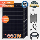 Balkonkraftwerk Photovoltaik Solaranlage - BKW-1660/1600W Steckerfertig WIFI Smarte Mini-PV Anlage
