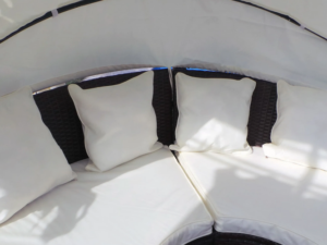 LED – Sonneninsel Rattan Lounge Gartenliege Polyrattan Sitzgruppe Liege Insel 180cm (1)