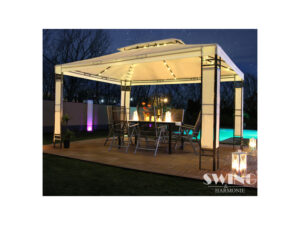 LED- Pavillon 3x4m Milano, 3x4m Pavillion Solar Beleuchtung Gartenzelt